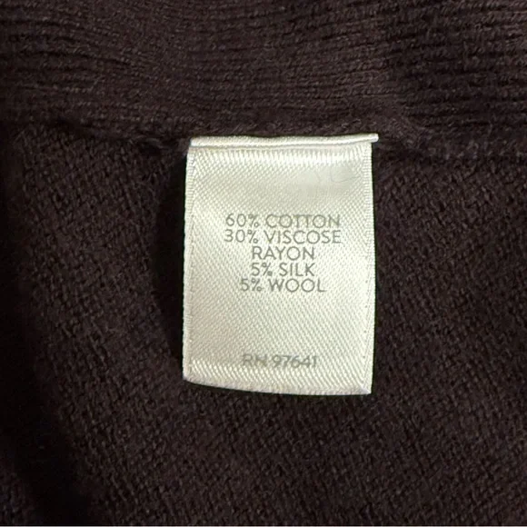 J.Jill Plum Open Front Cardigan Petite Large Soft Knit Pocket Sweater Fall - Picture 6 of 8